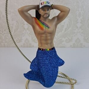 Resist Merman December Diamonds Christmas Holiday Ornament